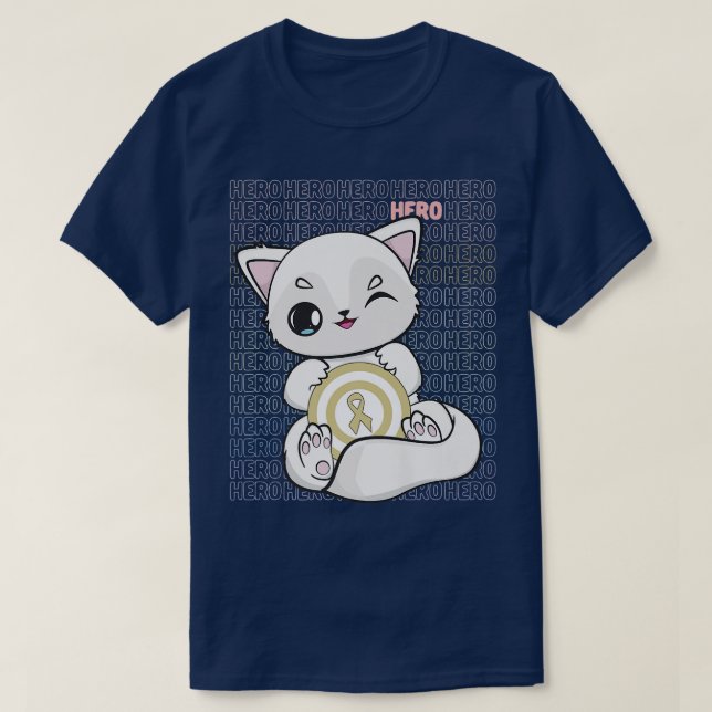 Camiseta Fox Ártica Con Cinta Kawaii Para El Cáncer Infanti (Diseño del anverso)