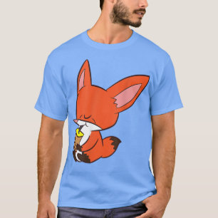 Camiseta Fox Beber Té De Burbuja Kawaii Fox Con Boba 