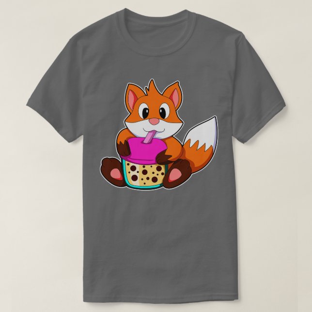 Camiseta Fox bebiendo una bebida con paja para beber (Diseño del anverso)