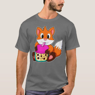 Camiseta Fox bebiendo una bebida con paja para beber