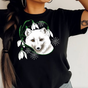 Camiseta Fox blanca del Ártico de Art Nouveau