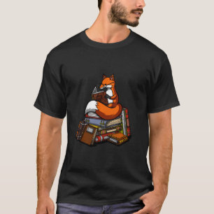 Camiseta Fox Book Reading Nerd Geek Funny Librys Gi