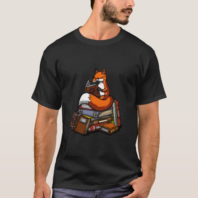 Camiseta Fox Book Reading Nerd Geek Funny Librys Gi (Anverso)