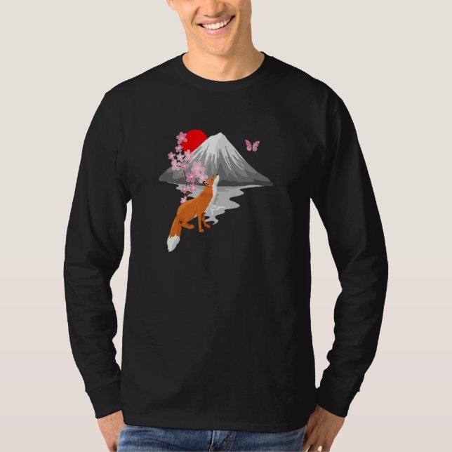 Camiseta Fox Butterfly With Cherry Blossom Wing Japanese Sa (Anverso)