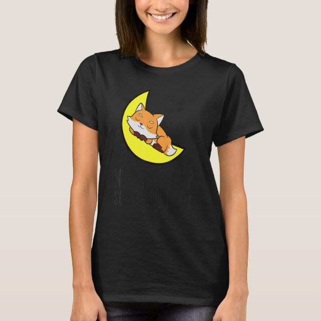Camiseta Fox Cansado Nap Todo El Día Dormir Toda La Noche C (Anverso)