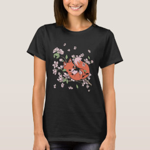 Camiseta Fox Cherry Blossom Foxes Flower Sakura japonesa