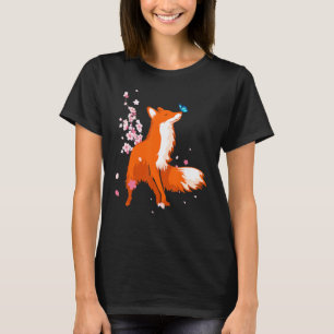 Camiseta Fox Chinese Culture Cherry Blossom Women