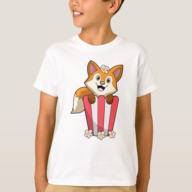 Camiseta Fox comiendo con popcorn (Anverso)