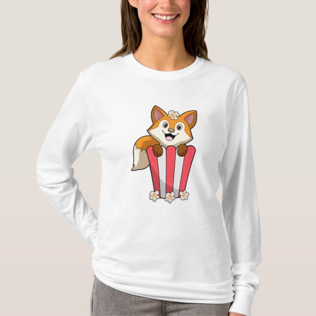 Camiseta Fox comiendo con popcorn (Anverso)