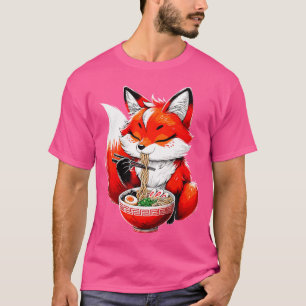 Camiseta Fox comiendo Ramen Noodle Animal Fox