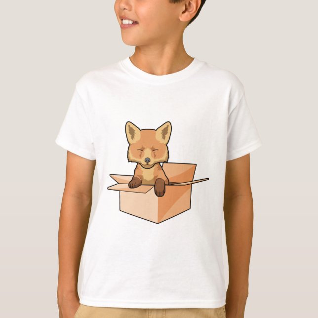 Camiseta Fox como bebé en caja (Anverso)