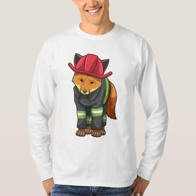 Camiseta Fox como bombero con casco (Anverso)