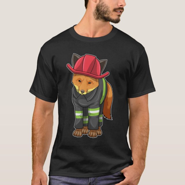 Camiseta Fox como bombero con casco (Anverso)
