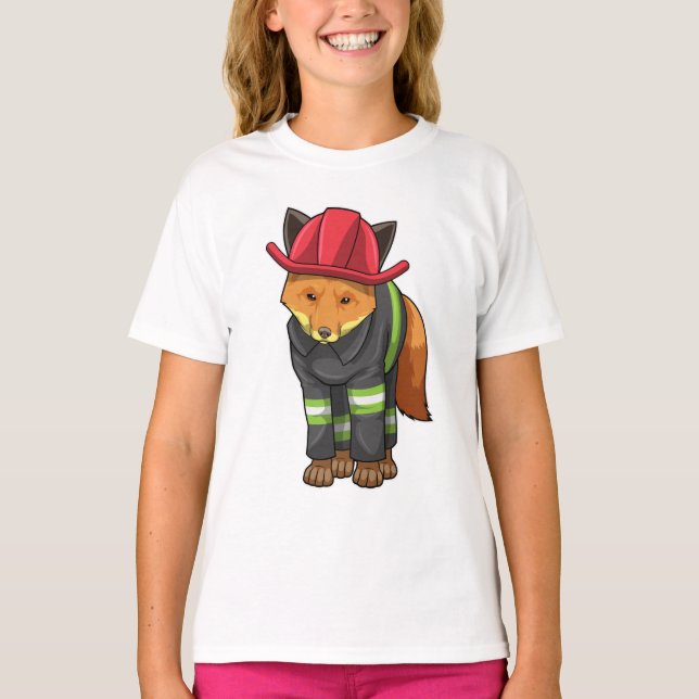 Camiseta Fox como bombero con casco (Anverso)