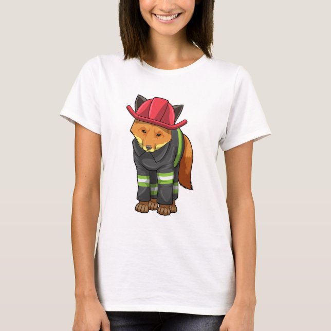 Camiseta Fox como bombero con casco (Anverso)