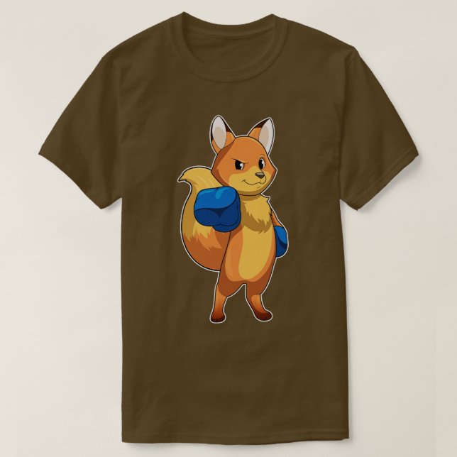 Camiseta Fox Como Boxeador Con Guantes De Boxeo (Diseño del anverso)
