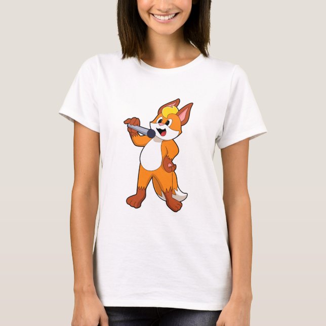 Camiseta Fox como cantante con micrófono (Anverso)