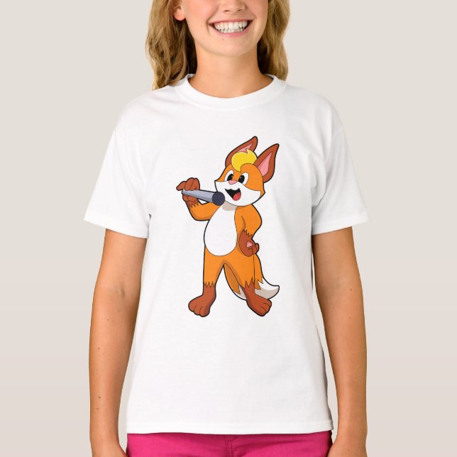 Camiseta Fox como cantante con micrófono (Anverso)