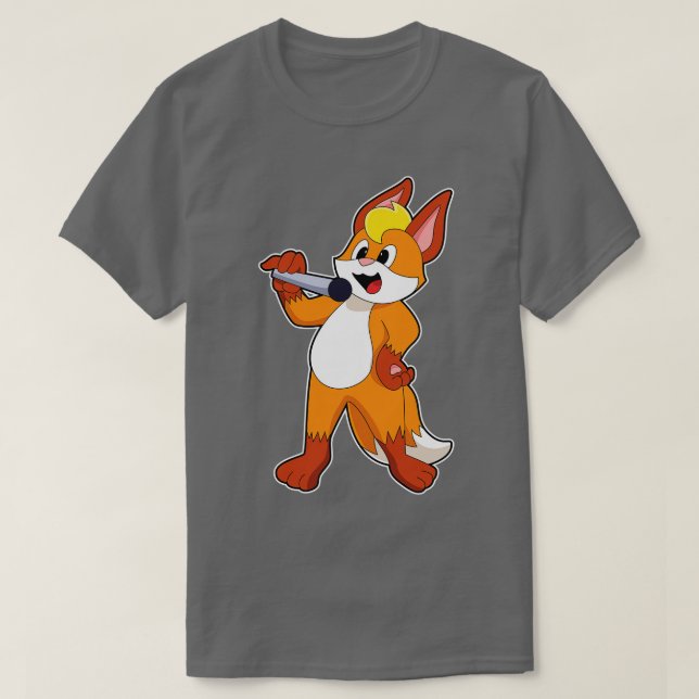 Camiseta Fox como cantante con micrófono (Diseño del anverso)