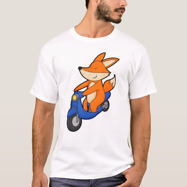 Camiseta Fox como ciclista con Scooter (Anverso)