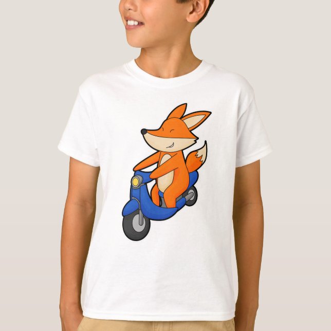 Camiseta Fox como ciclista con Scooter (Anverso)