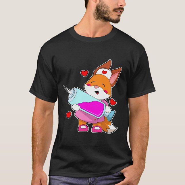 Camiseta Fox como enfermera con jeringas (Anverso)