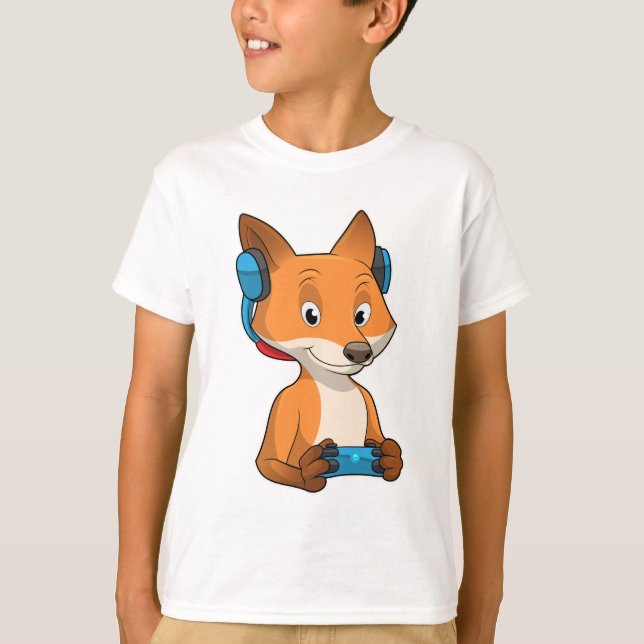 Camiseta Fox como Gamer con Joystick (Anverso)