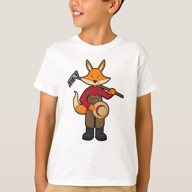 Camiseta Fox como granjero con pastel y Gorra (Anverso)