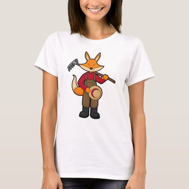 Camiseta Fox como granjero con pastel y Gorra (Anverso)
