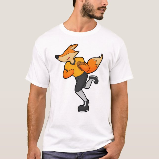 Camiseta Fox como jugador de fútbol con fútbol (Anverso)