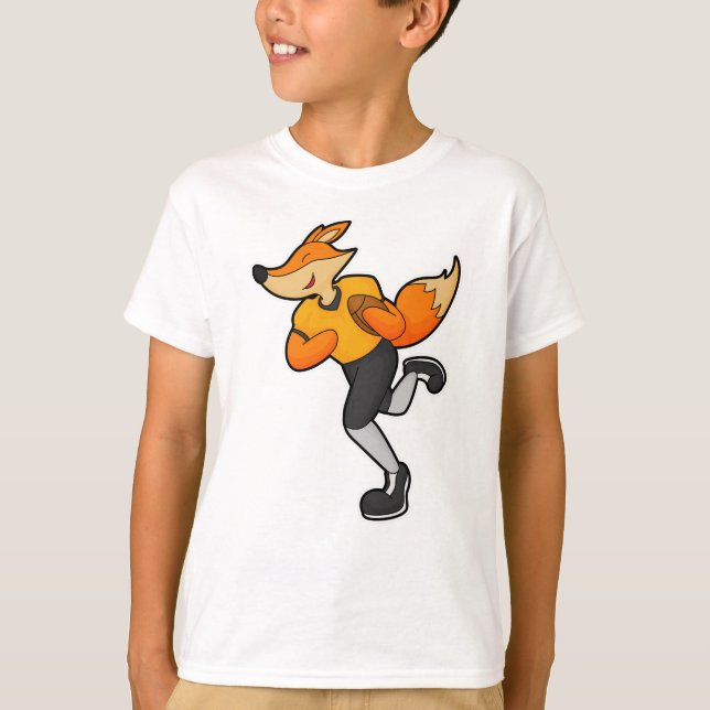 Camiseta Fox como jugador de fútbol con fútbol (Anverso)
