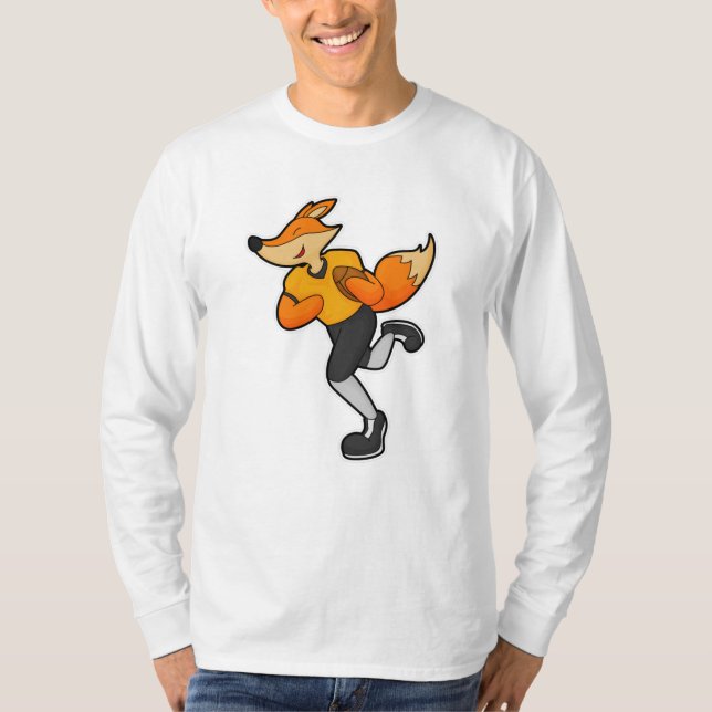 Camiseta Fox como jugador de fútbol con fútbol (Anverso)