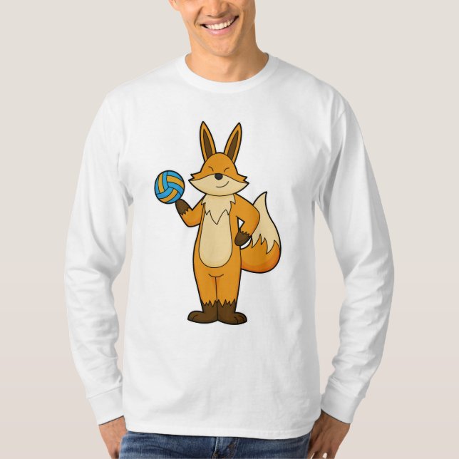 Camiseta Fox como jugador de voleibol con voleibol (Anverso)