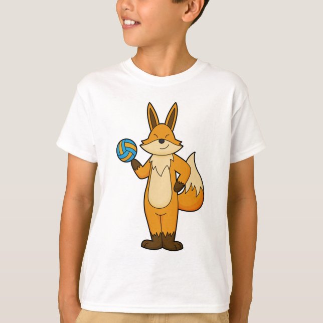 Camiseta Fox como jugador de voleibol con voleibol (Anverso)