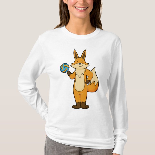 Camiseta Fox como jugador de voleibol con voleibol (Anverso)