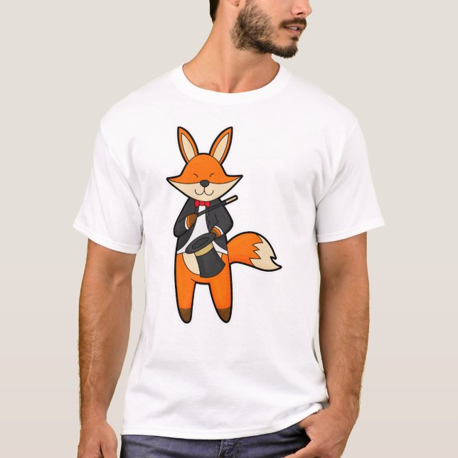 Camiseta Fox como mago con varita mágica y Gorra (Anverso)
