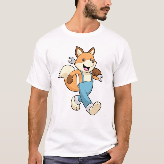 Camiseta Fox como mecánico con llave (Anverso)