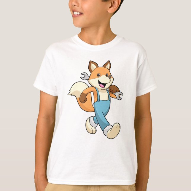 Camiseta Fox como mecánico con llave (Anverso)