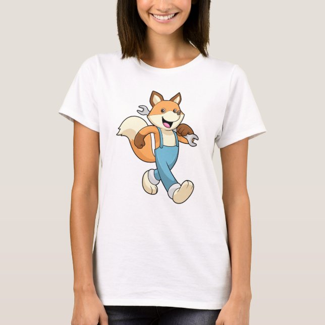 Camiseta Fox como mecánico con llave (Anverso)