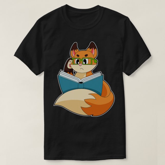 Camiseta Fox Como Nervioso Con Gafas De Libro (Diseño del anverso)