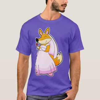 Camiseta Fox como novia con un vaso de vino tinto