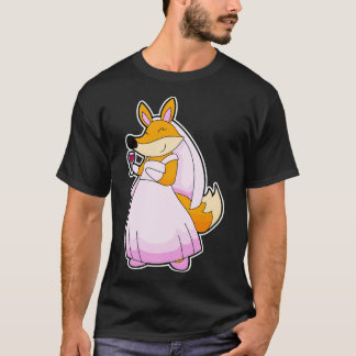 Camiseta Fox como novia con un vaso de vino tinto