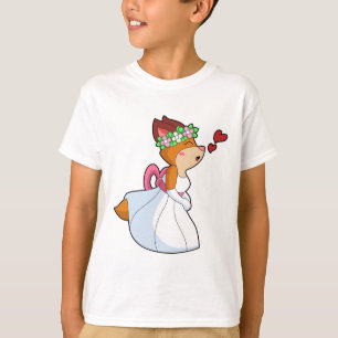 Camiseta Fox como novia con vestido de Boda y flor
