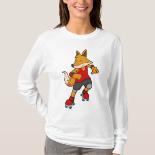 Camiseta Fox como patinador con patines de rodillos