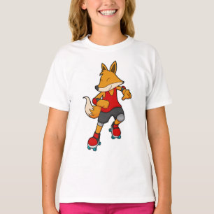 Camiseta Fox como patinador con patines de rodillos