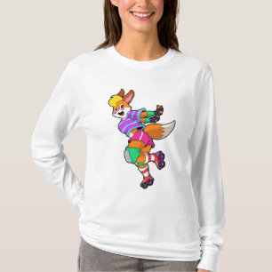 Camiseta Fox como patinador en línea con patines en línea