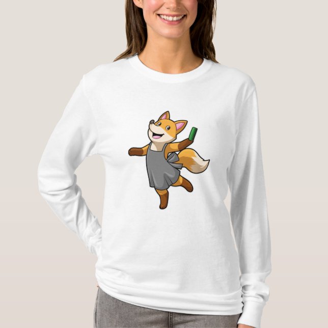 Camiseta Fox como peluquero con tijeras (Anverso)