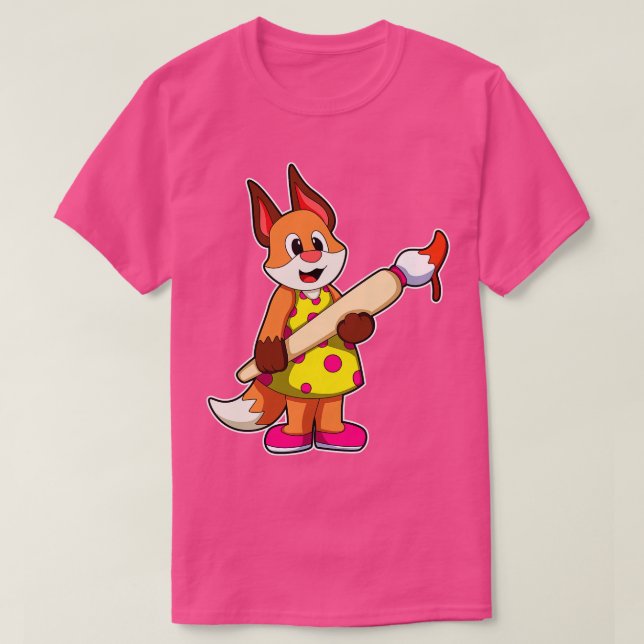 Camiseta Fox como pintador con pincel (Diseño del anverso)