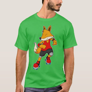 Camiseta Fox Como Skater Con Patines De Rollo