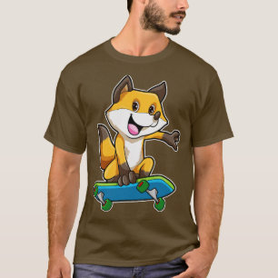 Camiseta Fox como Skater con Skateboard